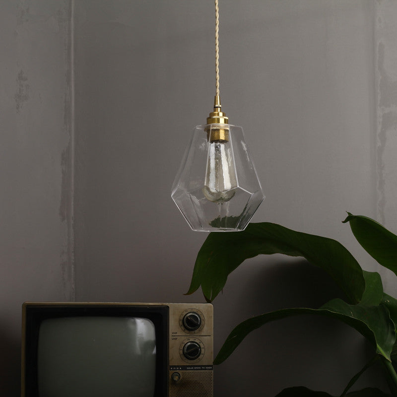 Brass and Glass Pendant Light — Meridian NH-1573