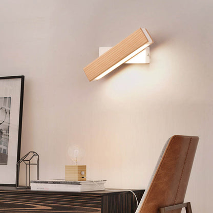 Wooden Wall Light Bedroom, Rotatable Head — Meridian NH-707