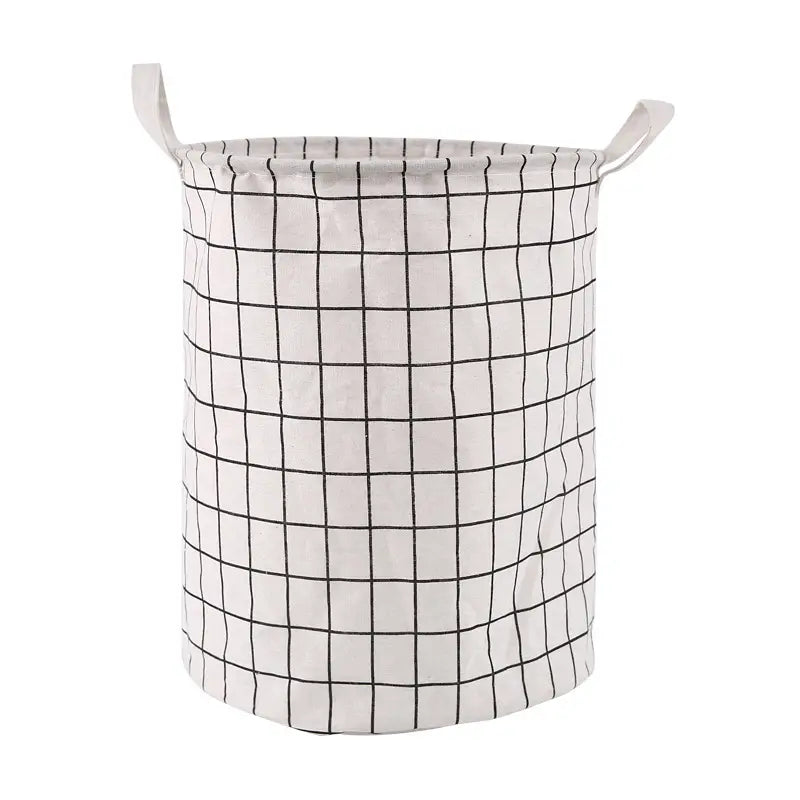 Foldable Laundry Basket, Lined Cotton and Linen — Weave NH-490