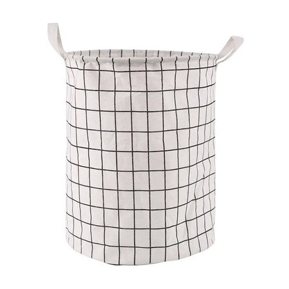 Foldable Laundry Basket, Lined Cotton and Linen — Weave NH-490