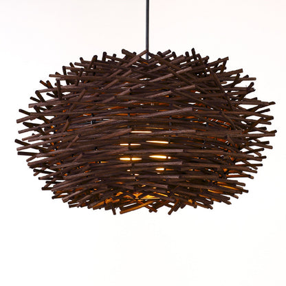 Woven Rattan Pendant Light — Meridian NH-1574