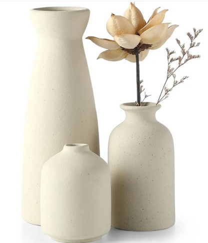 Ivory · NH BB-58 — Ceramic Vase Trio