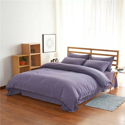 Pure Cotton Quilt Cover Set, Solid Colour 4 Piece — Quietude NH-885