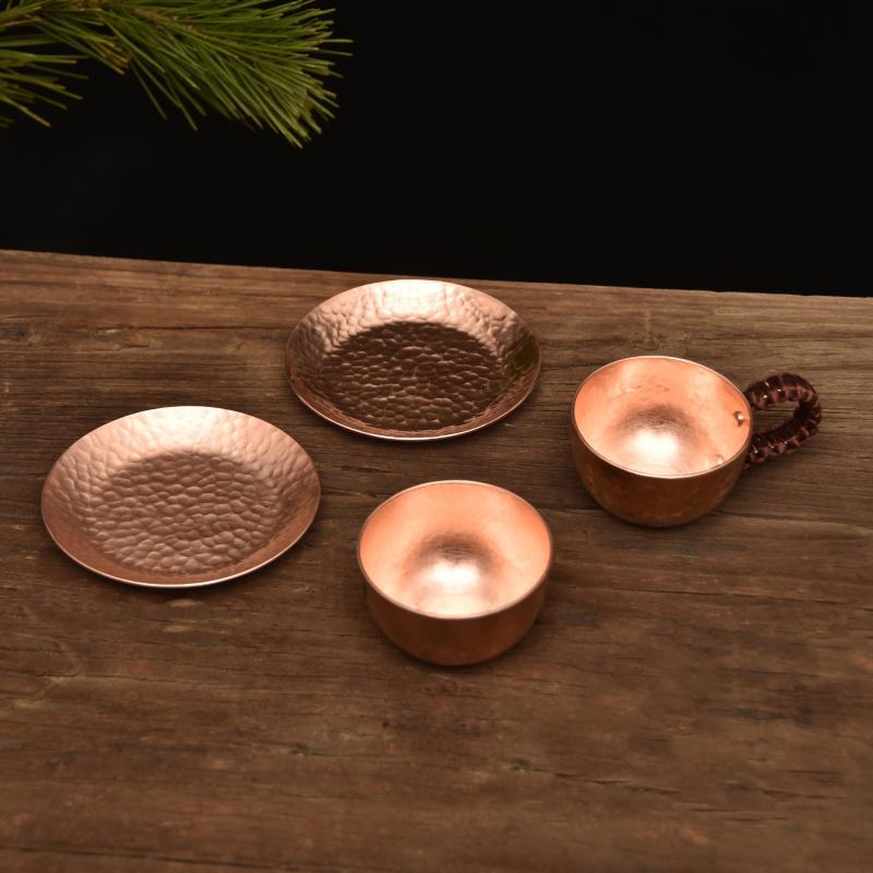 Handmade Thick Pure Copper Tea Cup, Hammered Drinking Cup — Solace NH-954