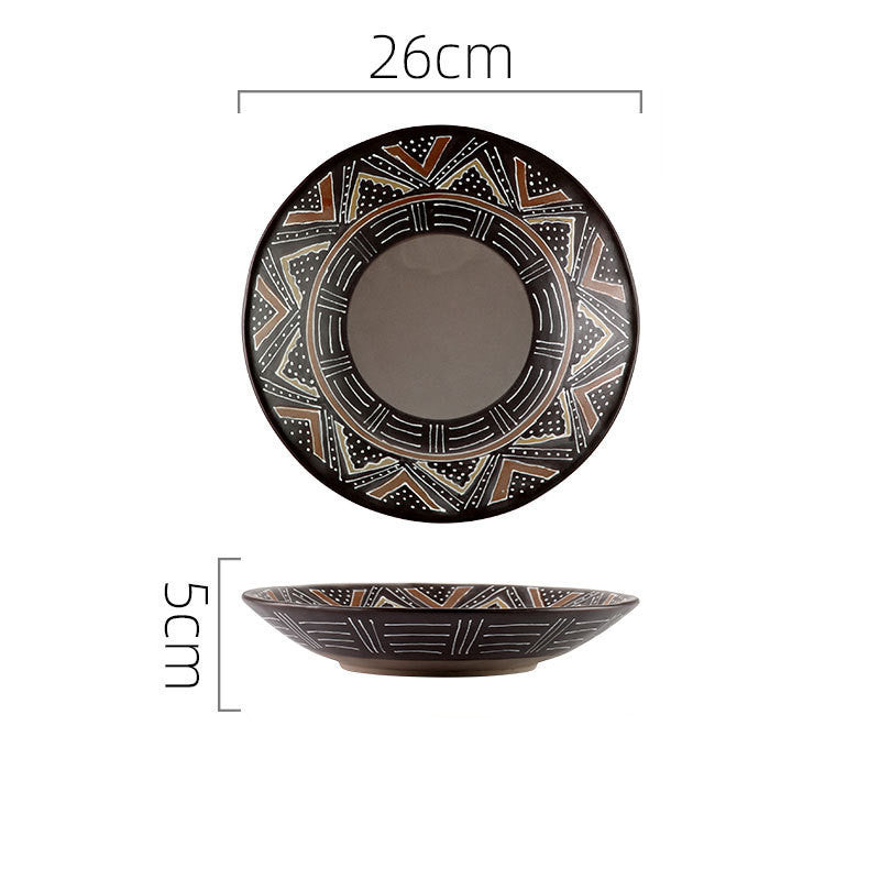 Stoneware Dinner Plates and Bowls, Colour Glaze — Marmo NH-603
