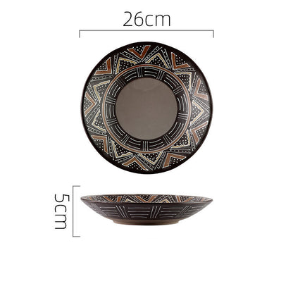 Stoneware Dinner Plates and Bowls, Colour Glaze — Marmo NH-603