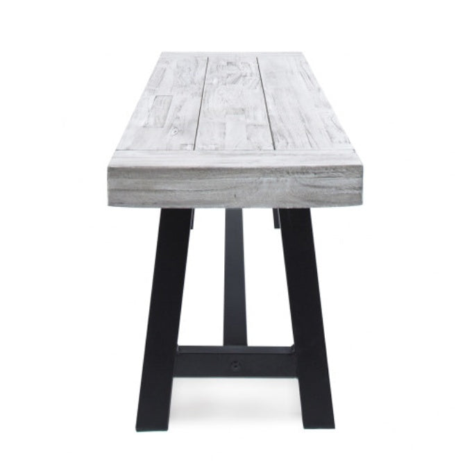 Solid Acacia Dining Bench, 160cm Sandblasted Grey — Loggia NH-1638