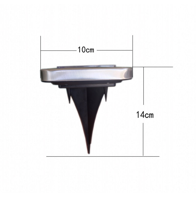 Solar Ground Light Square, Stainless Steel 10cm — Pathstone NH-369