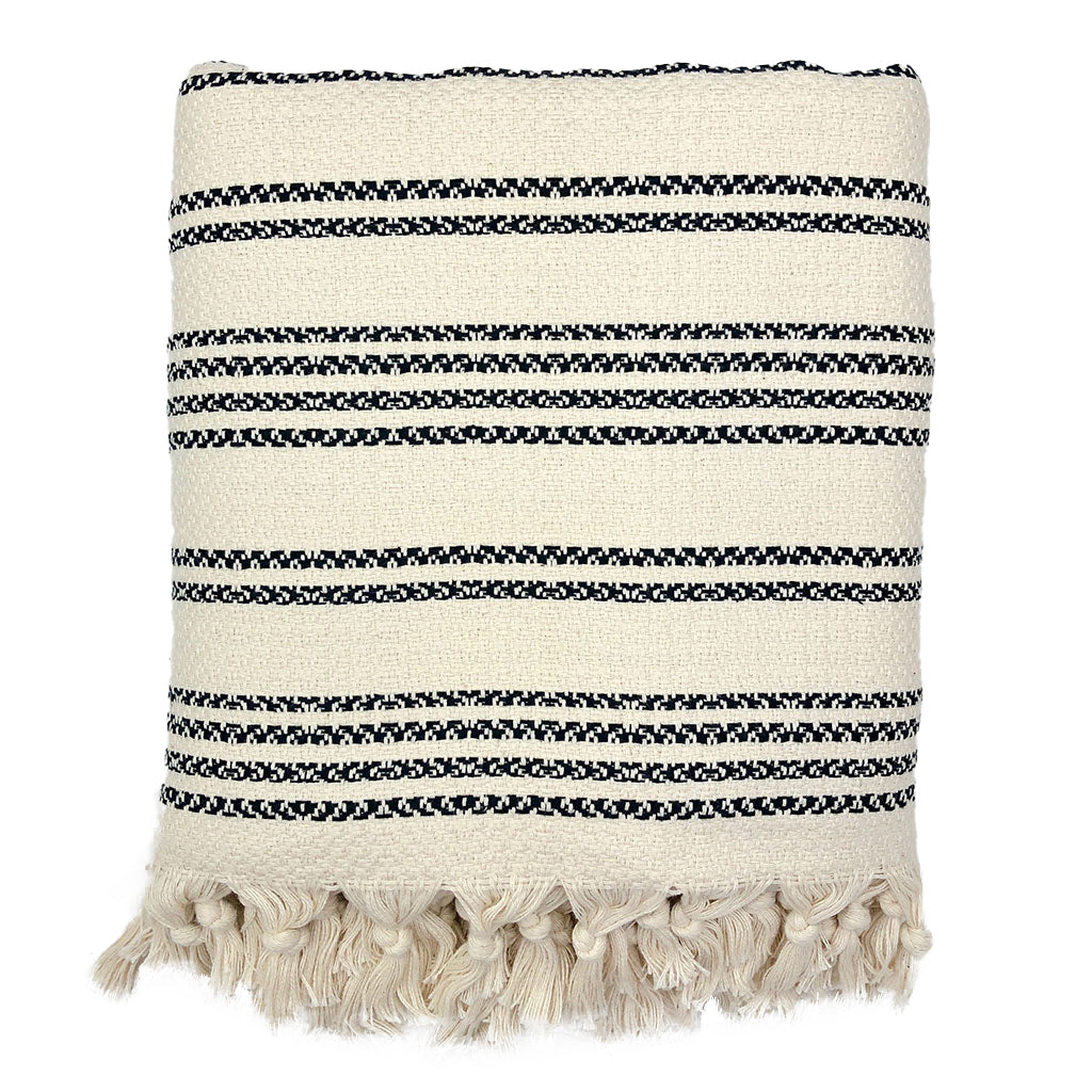Turkish Cotton Woven Stripe Throw — Fell NH-1538