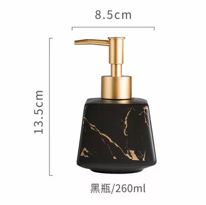 Marble-Pattern Ceramic Soap Dispenser Pump Bottle 260ml — Ewer NH-846