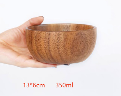 Acacia Wood Salad Bowl for Serving, Six Sizes — Alcova NH-631