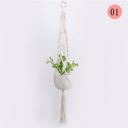 Macrame Plant Hanger, Handwoven Cotton Rope — Atrium NH-386