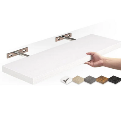 Solid Wood Wall Shelf, Floating Mount — Grove NH-492
