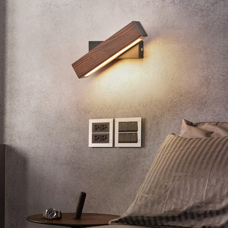 Wooden Wall Light Bedroom, Rotatable Head — Meridian NH-707