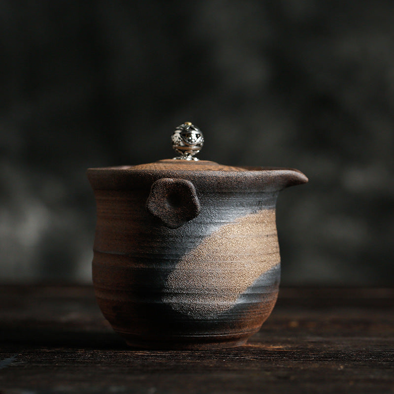 Handmade Ceramic Teapot with Wood-Fired Lid — Osier NH-1114