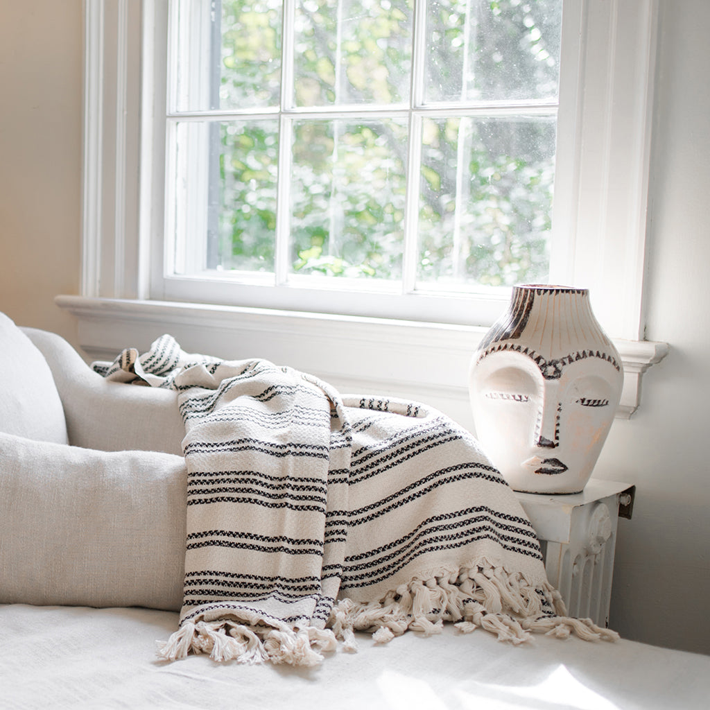 Turkish Cotton Woven Stripe Throw — Fell NH-1538