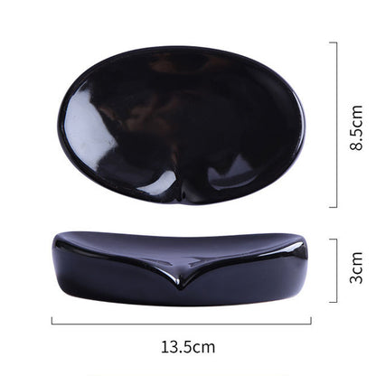 Ceramic Soap Dish with Drain Rack, Minimalist — Rill NH-851