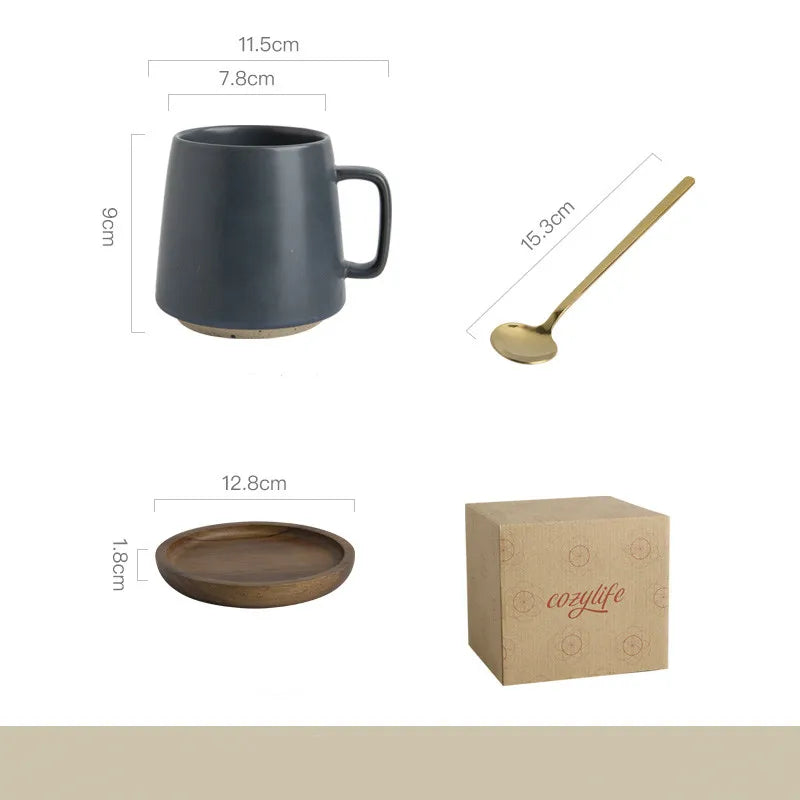 Stoneware Mug for Coffee and Tea, Textured Glaze — Marmo NH-611