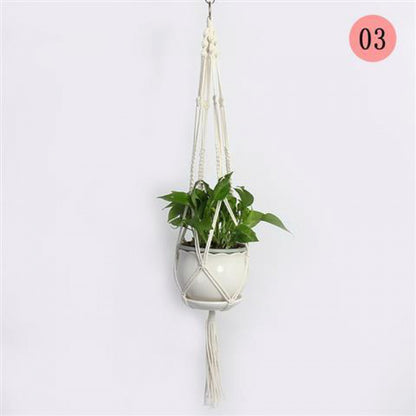 Macrame Plant Hanger, Handwoven Cotton Rope — Atrium NH-386