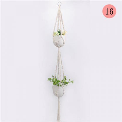 Macrame Plant Hanger, Handwoven Cotton Rope — Atrium NH-386