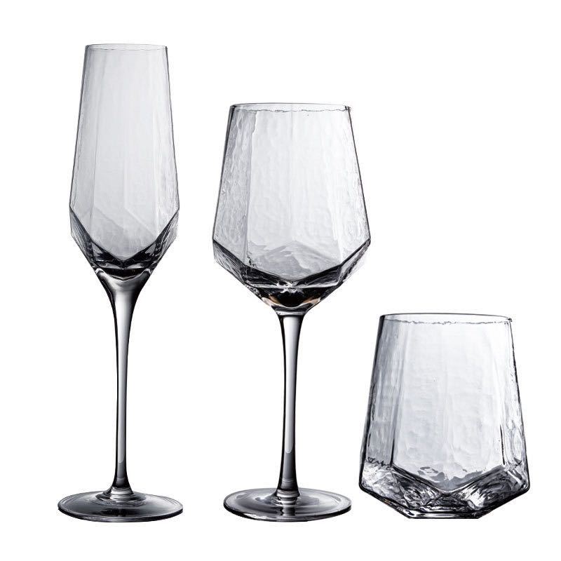 Hammered Glass Wine Goblet — Verre NH-1558