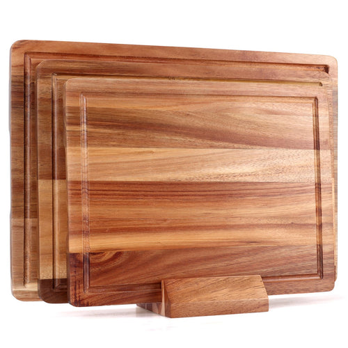 Acacia Chopping Boards, Set of Three with Stand — Grove NH-1449