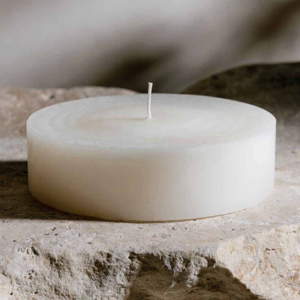 Zen Drum Candle White Large