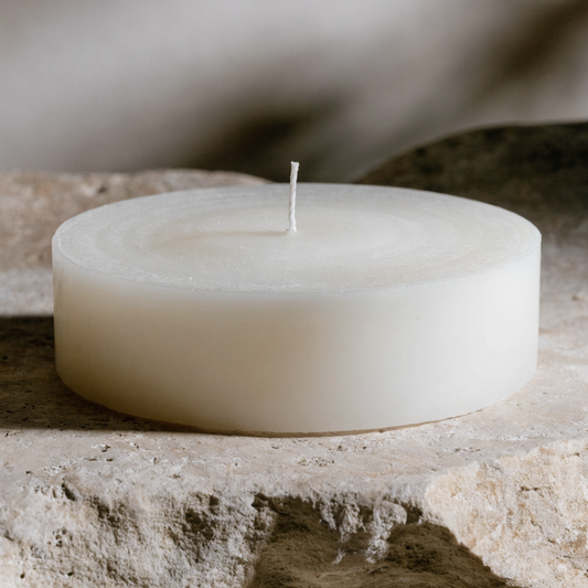 Zen Drum Candle White Large