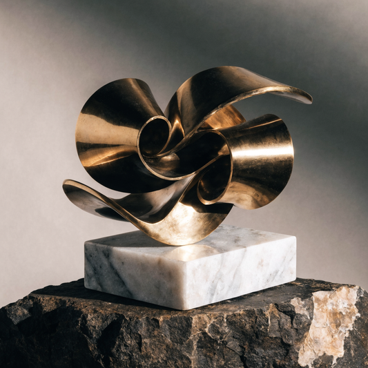 Kinetic bronze sculpture