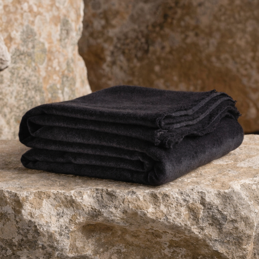Black Cashmere Throw