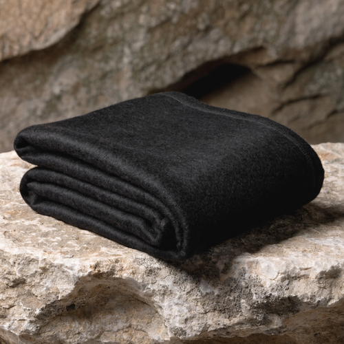 Black Merino Wool Throw