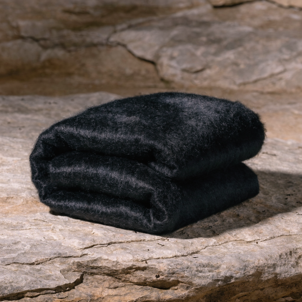 Black Mohair Throw
