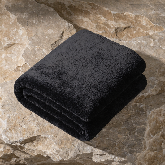 Black Chenille Throw