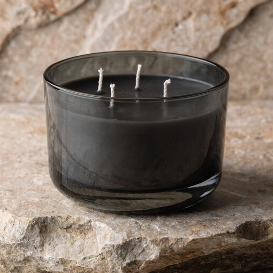 Black Smoked-Glass 4-Wick Candle