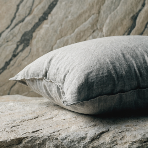 Stone-Grey Linen Down Pillow