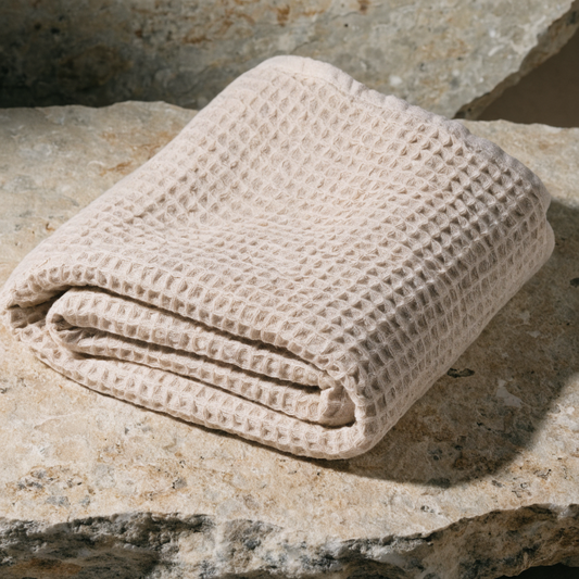 Waffle Bath Towel Cream