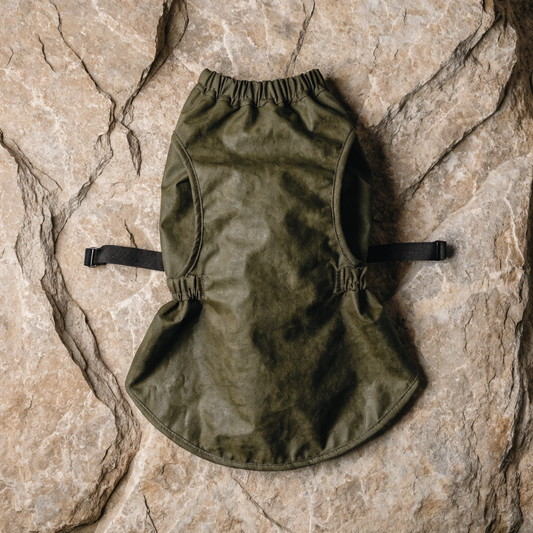 Waxed Canvas Dog Raincoat Olive