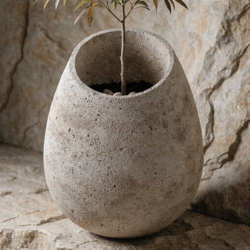 Concrete Egg Planter