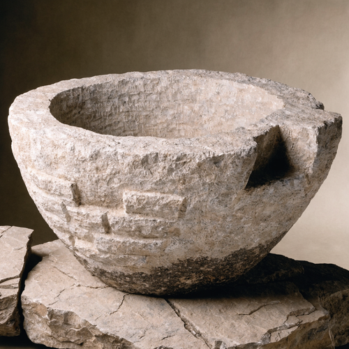 Rustic Stone Bowl Planter