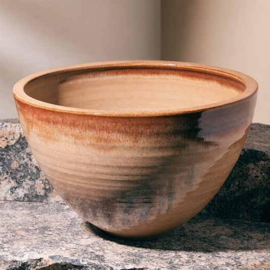 Glazed Ceramic Bowl Planter Clay