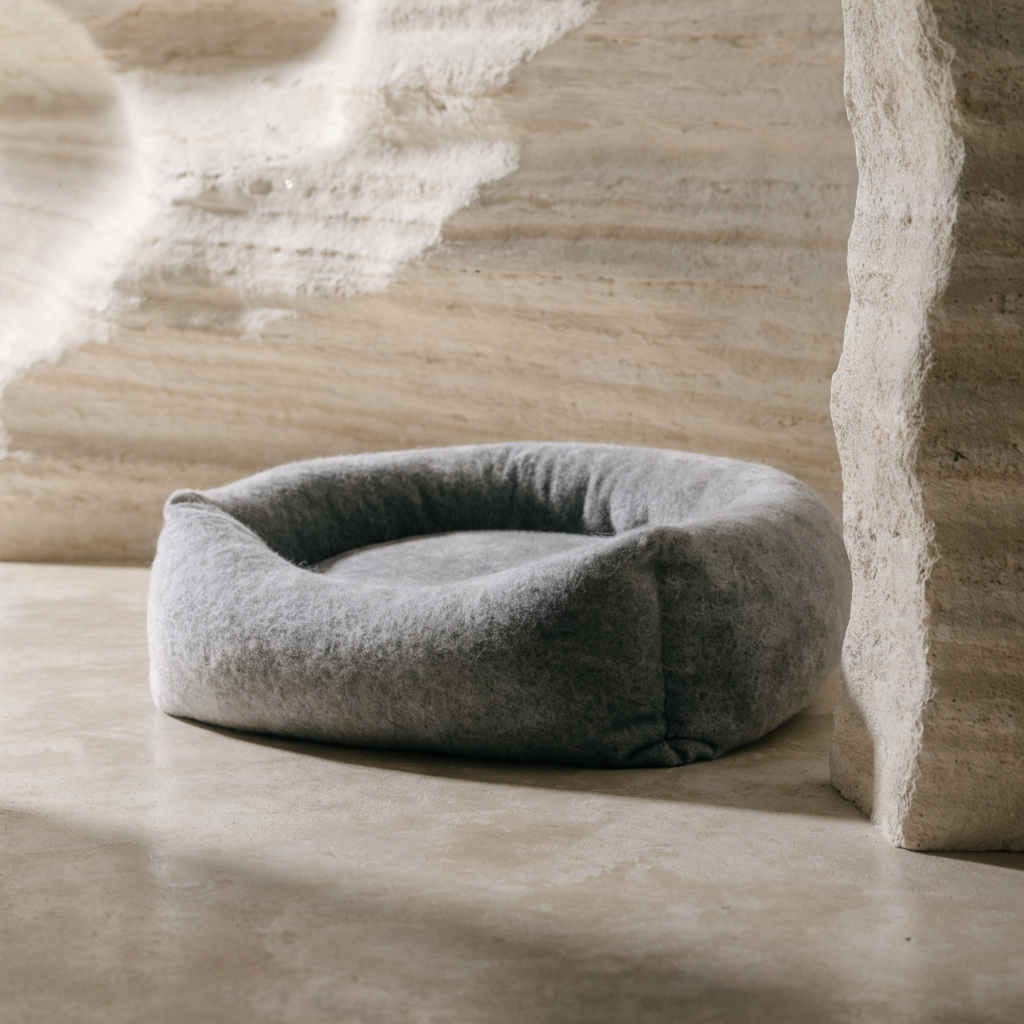 Bolster Cashmere Dog Bed Stone Grey