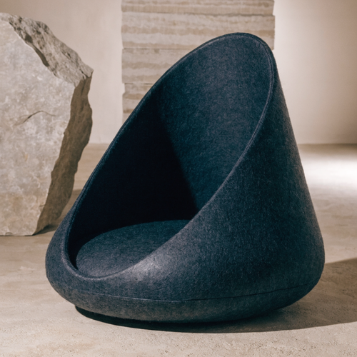 Pod Molded Felt Dog Bed Charcoal