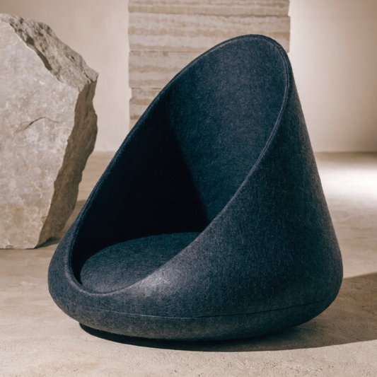 Pod Molded Felt Dog Bed Charcoal
