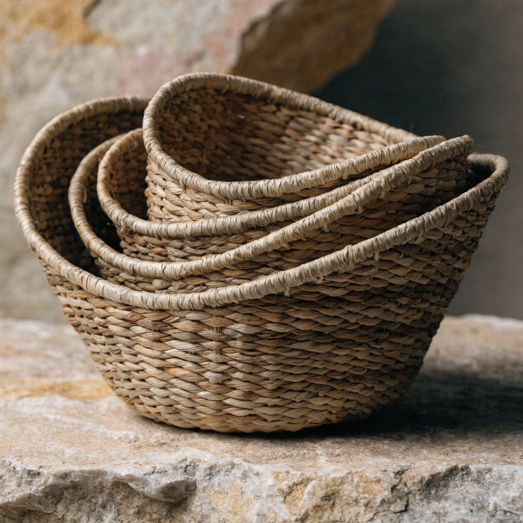 Nesting Seagrass Basket Trio Fine Weave