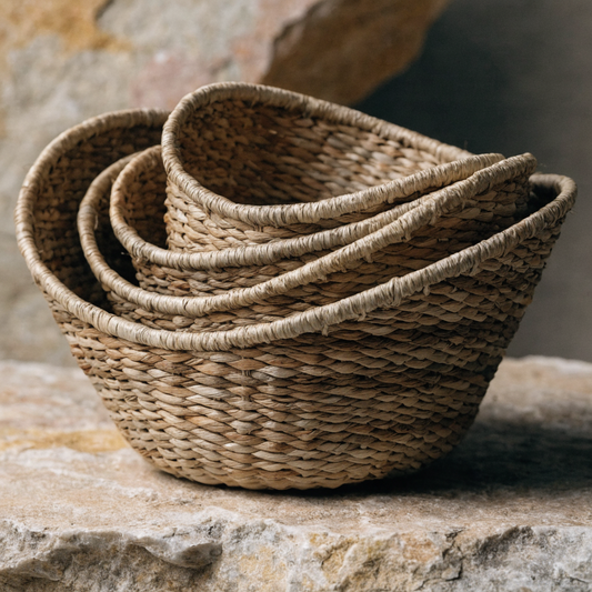 Nesting Seagrass Basket Trio Fine Weave