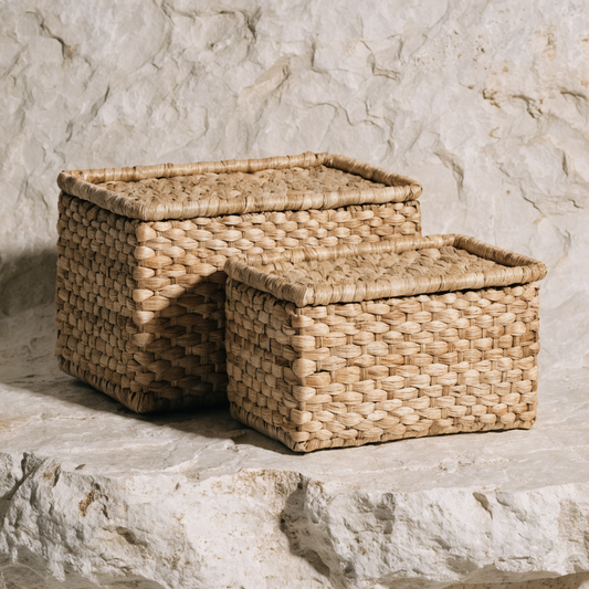 Shelf Seagrass Basket Set Rectangular