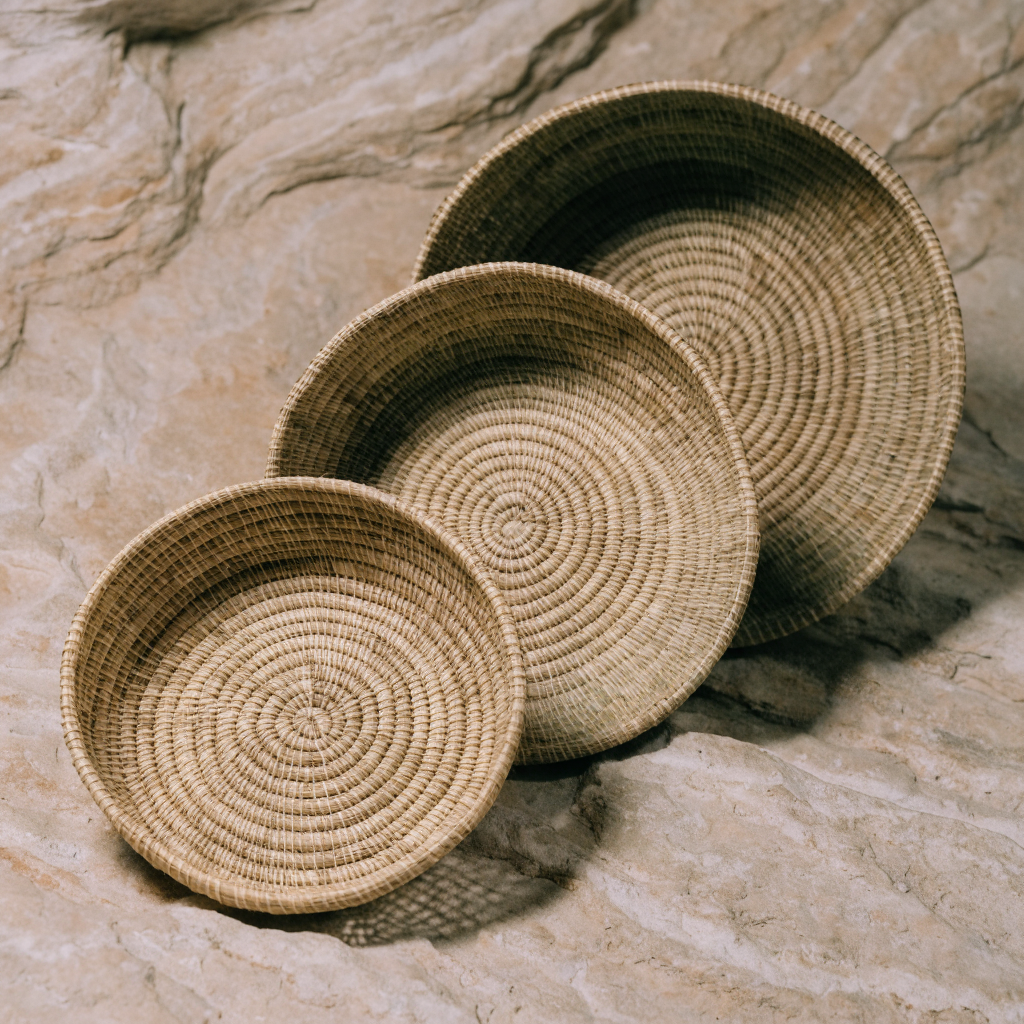 Bowl Seagrass Basket Set Three