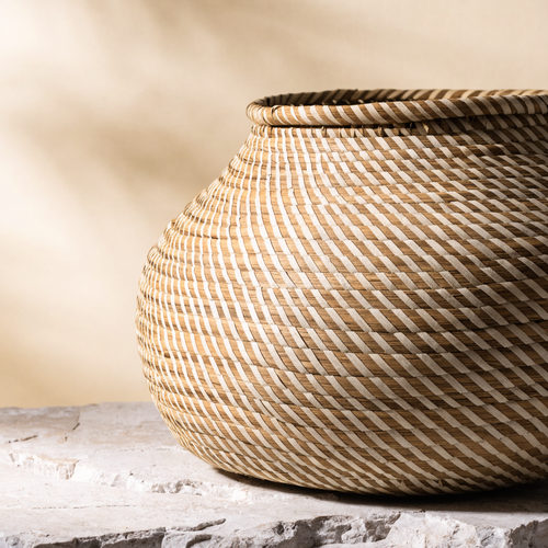 Herringbone Seagrass Basket Large
