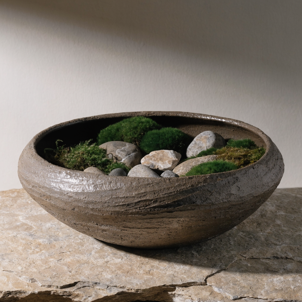 Stoneware Ecosystem Bowl Moss Landscape