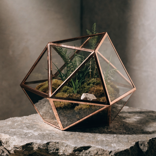 Copper Glass Geometric Terrarium